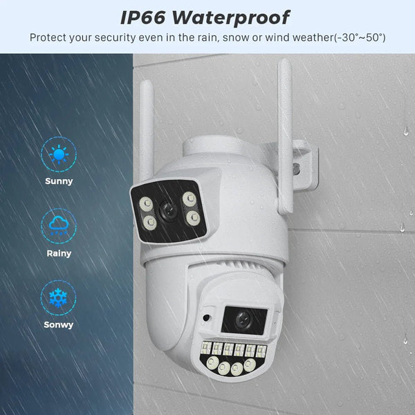 8MP 4K PTZ WiFi Camera - Dual Lens With Dual Screen AI Tracking Surveillance - stepyours.com