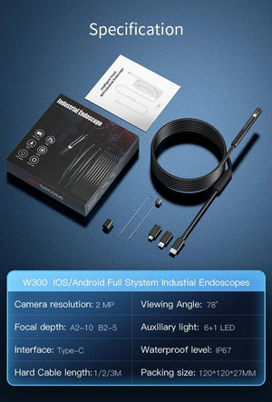 INSKAM WiFi Endoscope Camera Dual Lens Borescope Waterproof For Car Plumbing - stepyours.com