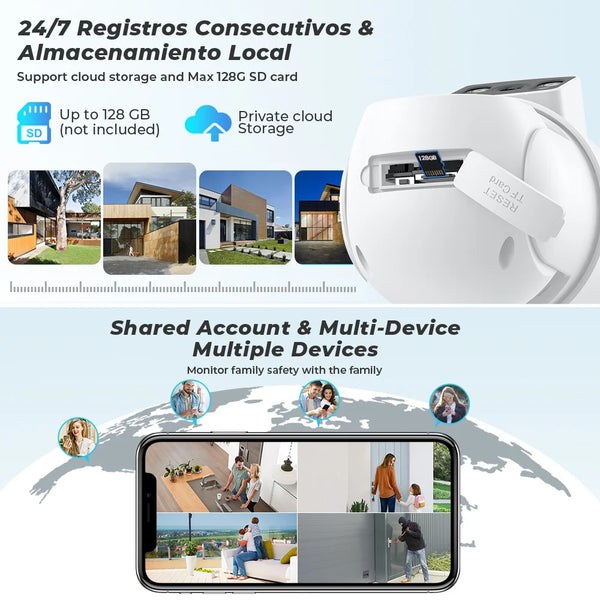BESDER O-Kam Pro - Dual Screen 4K Outdoor PTZ WiFi Camera With Human Detection by stepyours.com