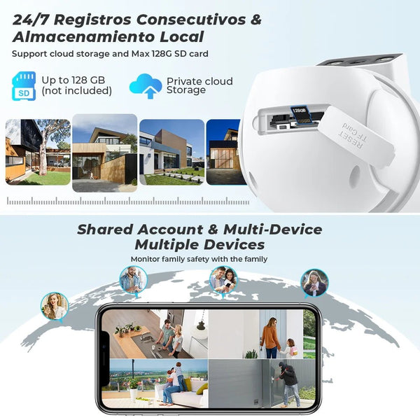 BESDER 4K 8MP WiFi Outdoor PTZ Camera Dual Lenses With Human Detection - stepyours.com