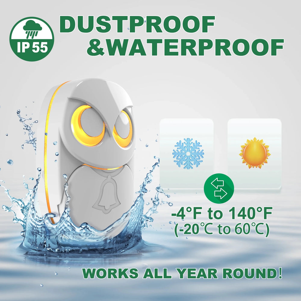 HTZSAFE Wireless Doorbell Chime 300M Range Waterproof Garden - stepyours.com