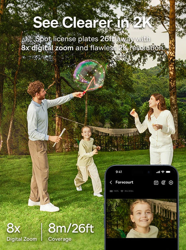 Baseus S1 Lite Solar Security Camera - 2K Wireless Outdoor With 135 Degree FOV - stepyours.com