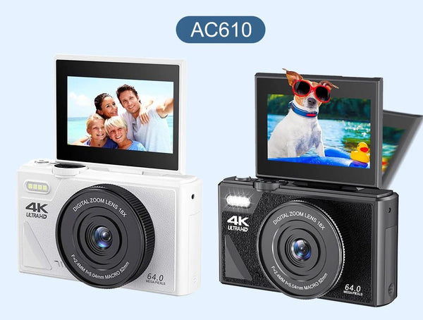 Ourlife AC600 4K Camera 64MP Autofocus 18x Zoom Flip Screen YouTube - stepyours.com