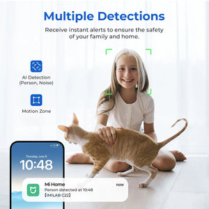 IMILAB C22 Indoor Baby Monitor AI Detection 360 PTZ Night Vision Xiaomi Home App - stepyours.com
