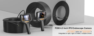 Four Point Three Inch Industrial Endoscope Camera 1080P HD 50m Rigid Cable - stepyours.com