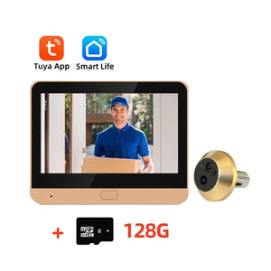 Tuya Smart 3MP Outdoor Wireless Door Peephole Video Eye Camera 2.4G WiFi Night Vision Home Security Door Camera with LCD Screen by stepyours.com