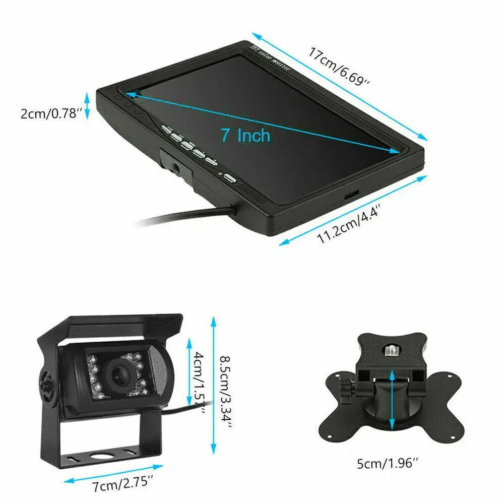 12 To 24V IR Back Up Camera Night Vision For RV Truck Car With 7 Inch Monitor - stepyours.com
