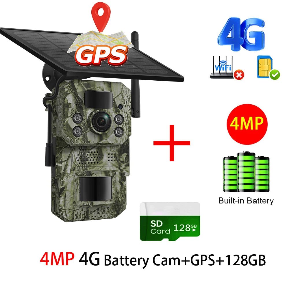 INQMEGA4G Solar Trail Camera 2K Night Vision 5MP PIR Motion Activated - stepyours.com