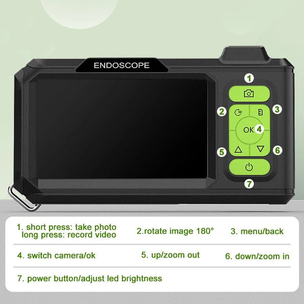 ENWOR Industrial Endoscope 4.3 Inch IPS Screen Autofocus Camera With Triple Lens - stepyours.com