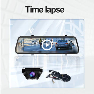10 Inch 4K Mirror Dash Cam Wireless CarPlay Android Auto Dual Lens GPS WiFi DVR - stepyours.com