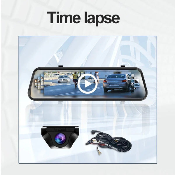 10 Inch 4K Mirror Dash Cam Wireless CarPlay Android Auto Dual Lens GPS WiFi DVR - stepyours.com