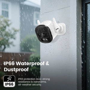 TPTEK 3MP WiFi Outdoor Bullet Camera - AI Human Detection, IP66 Weatherproof - stepyours.com