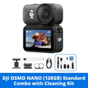 DJI Osmo Nano Digital Action Camera Standard Combo W/ 128GB & Optional Accessory 4K HDR Stabilized Video 10m Waterproof Dual Touch Screen Camera for Vlogging & Sports Camera