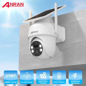 ANRAN Solar Camera With PIR Humanoid Detection For Outdoor Security 2K 2 4G WiFi - stepyours.com