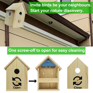 Smart Tuya Bird House 4MP HD WiFi Camera Real Time Bird Watching Nest Add Hooks - stepyours.com