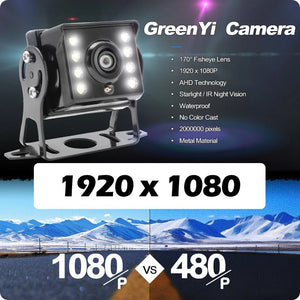 GreenYi AHD 1920x1080P Fisheye Wide Angle Car Rear View Camera For Bus Truck - stepyours.com