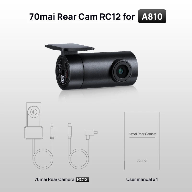 70Mai RC12 Rear Cam Dual Channel Interior Dash Cam With Parking Recording A810 - stepyours.com