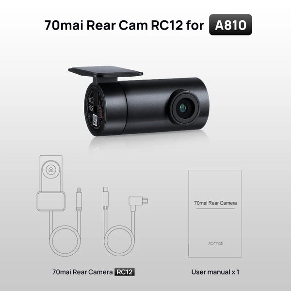 70Mai RC12 Rear Cam Dual Channel Interior Dash Cam With Parking Recording A810 - stepyours.com