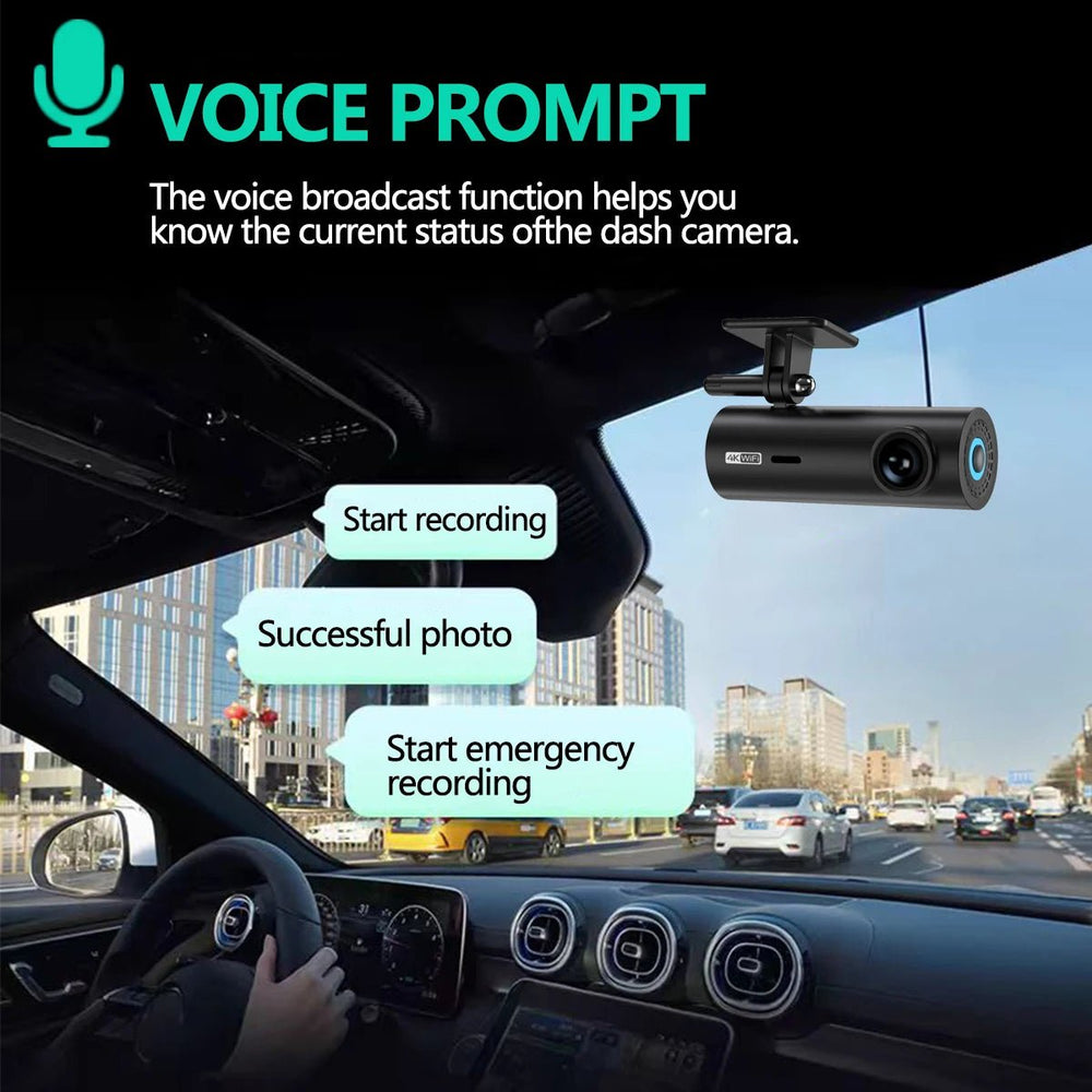 4K WiFi Dash Cam For Car Front Camera 24H Parking Monitor Black Box - stepyours.com