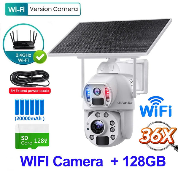 SHIWOJIA Solar 4G Security Camera With 360 Night Vision And 36X Zoom - stepyours.com