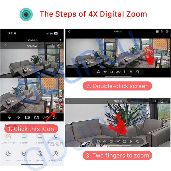 12MP 6K PTZ WiFi Outdoor Camera With 8X Zoom AI Human Detection Night Vision - stepyours.com