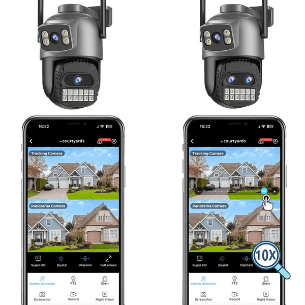 BESDER 15MP WiFi Outdoor Camera Dual Screen 10X Zoom PTZ Security IP Cam - stepyours.com