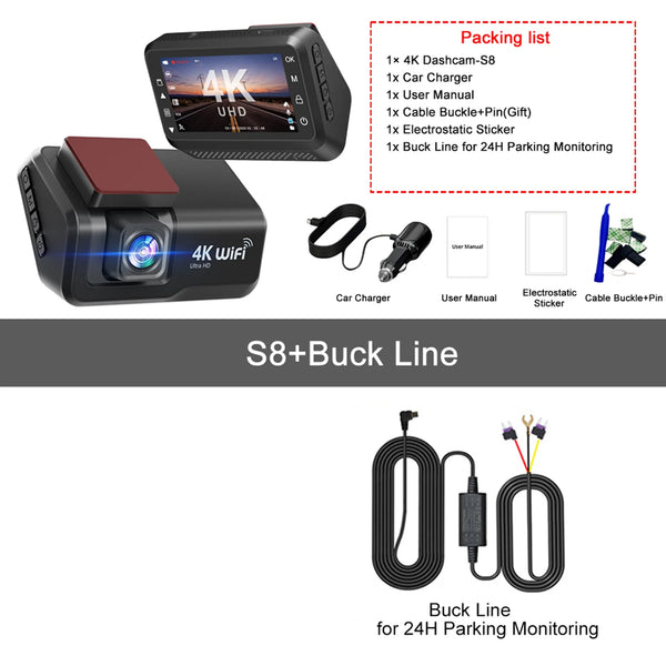 Hook Your Drive Kocam 4K UHD Dash Cam Dual Lens Night Vision Parking Monitor - stepyours.com