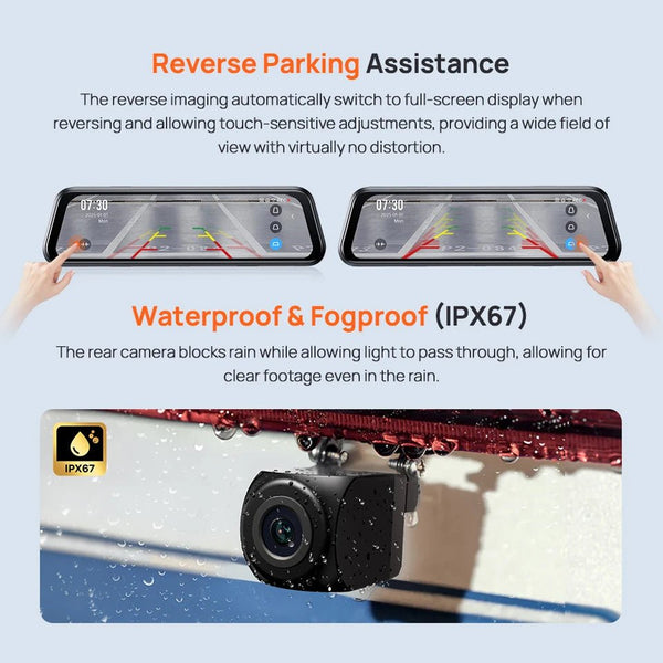70mai S410 Rearview Dash Cam 2K Front 1080P Mirror - stepyours.com