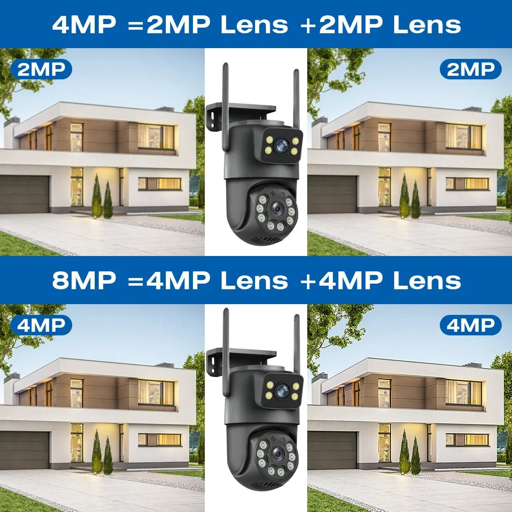 Icsee 8MP WiFi PTZ CCTV Camera Dual Screen Auto Tracking Night Vision Outdoor - stepyours.com