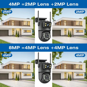 Icsee 8MP WiFi PTZ CCTV Camera Dual Screen Auto Tracking Night Vision Outdoor - stepyours.com