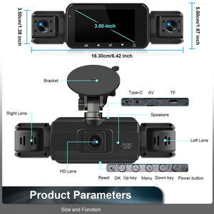 4 Channel WiFi Dash Cam DVR For Cars Front And Rear Interior 360 Parking 24h - stepyours.com