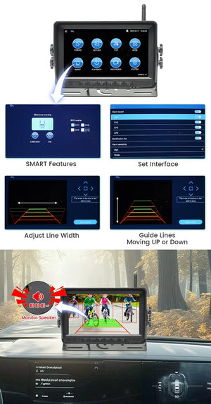 GreenYi 7 Inch 1280x720 AHD Wireless Truck DVR Monitor With Night Vision Camera - stepyours.com