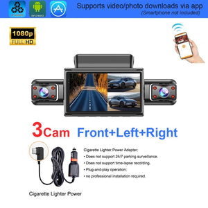 4K Quad Camera Hidden Dash Cam With App Night Vision Motion Detection Parking - stepyours.com