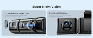 AZDOME M550 Pro 4K Dash Cam WiFi GPS Night Vision Parking Monitor Rear Camera - stepyours.com