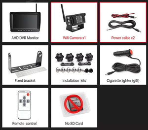 GreenYi 7 Inch 1280x720 AHD Wireless Truck DVR Monitor With Night Vision Camera - stepyours.com