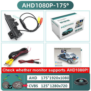 GreenYi 170 Degree 1080P AHD Vehicle Rear View Camera For VW Golf Passat Jetta - stepyours.com