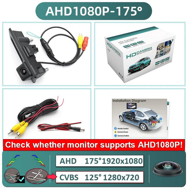 GreenYi 170 Degree 1080P AHD Vehicle Rear View Camera For VW Golf Passat Jetta - stepyours.com