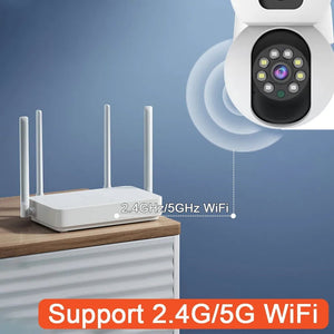 8MP Dual Lens 5G WiFi Camera Tuya Smart PTZ Indoor Outdoor Security AutoTracking - stepyours.com