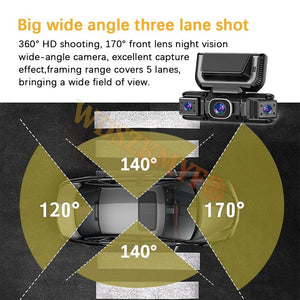 WiFi 4Channel 360 Degree Car Dashcam 2560x1440 24h Parking Monitor - stepyours.com