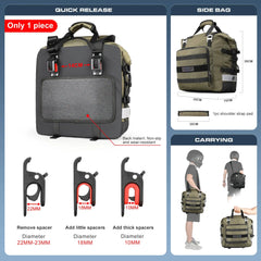 Rhinowalk Motorcycle Side Bag Fully Waterproof Inside 20L Expand 30L Universal Hook Saddle Bag With Removable Motorbike Luggage