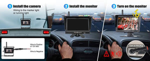 Wireless Backup Camera Kit 7 Inch AHD 1080P Monitor For Truck RV - stepyours.com