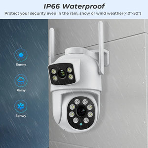 BESDER 4K 8MP WiFi Outdoor PTZ Camera Dual Lenses With Human Detection - stepyours.com