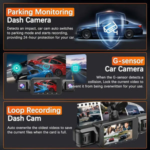 4 Channel WiFi Dash Cam for Cars Front and Rear Interior 360 DVR - stepyours.com