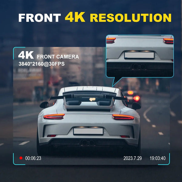4K WiFi Dash Cam For Car Front Camera 24H Parking Monitor Black Box - stepyours.com