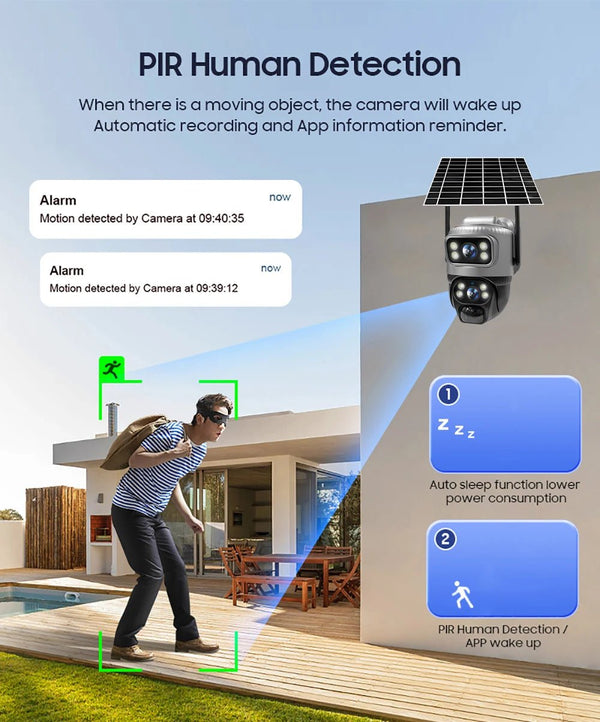 V380 Dual Lens 4G Solar Camera 8MP Night Vision IP66 Waterproof Stay Secure - stepyours.com