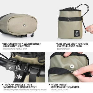 Rhinowalk Morandi Color Bike Front Bag 2.5L Water Bottle Bag High Capacity Bike Handlebar Bag Portable Cycling Shoulder Pack