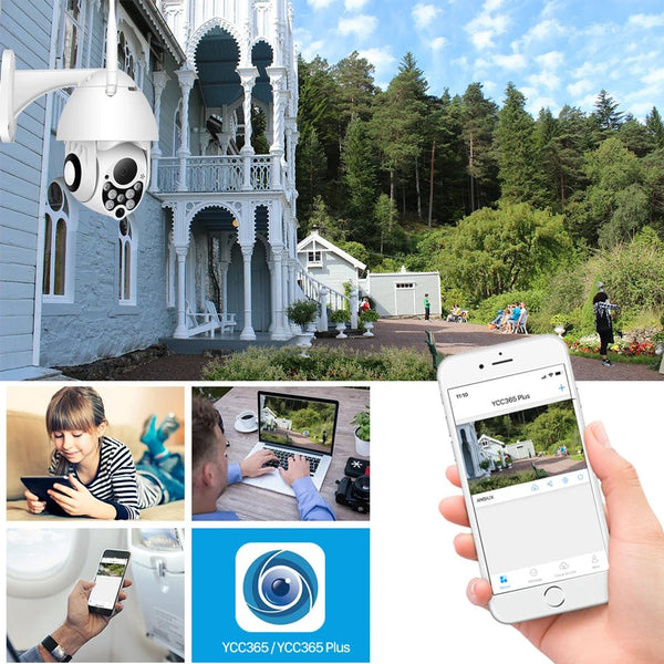 Abuntu YCC365 Plus PTZ WiFi Outdoor CCTV Camera 1080P Waterproof 4x Zoom - stepyours.com