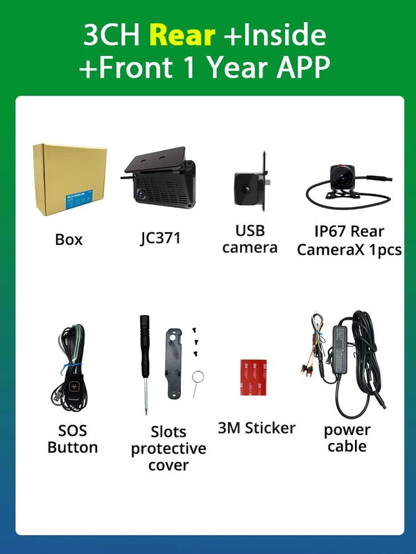 Jimimax JC371 ADAS Dash Cam 3 Channel 4G GPS Live Stream AI Recorder - stepyours.com