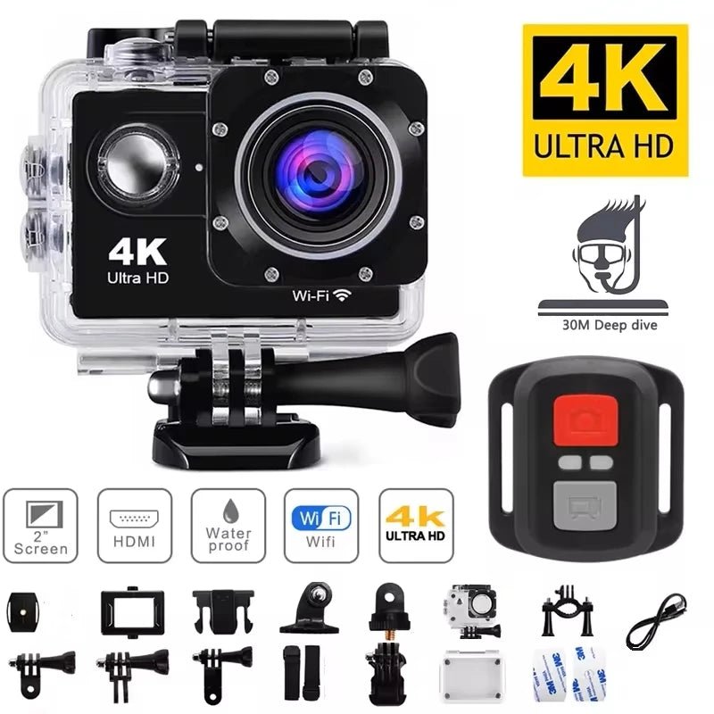 4K Action Camera WiFi Underwater Helmet Cam for Outdoor Sports - stepyours.com