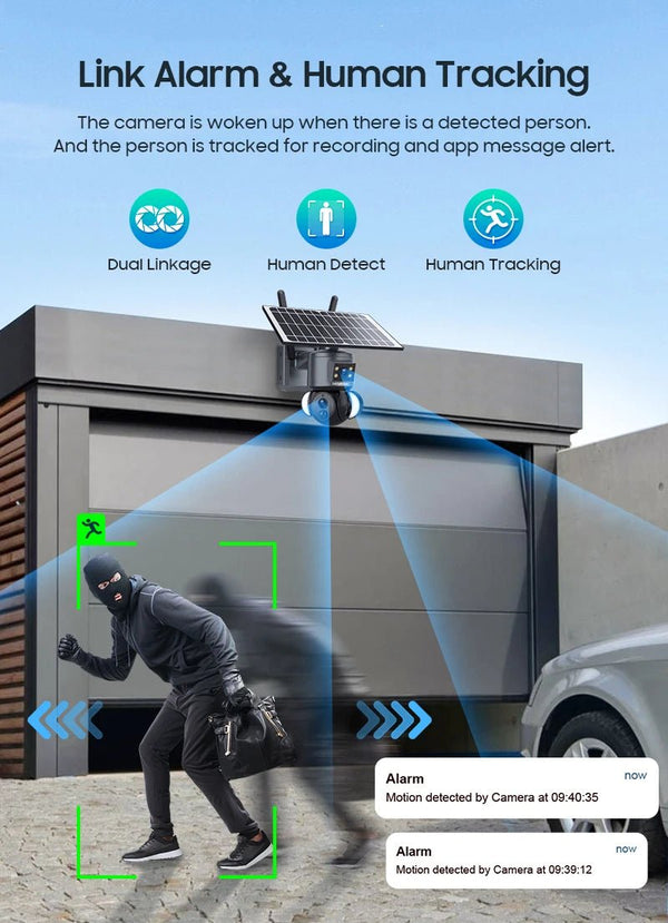 SHIWOJIA 4K 8MP Solar Camera With 4G SIM WiFi Color Night Vision PTZ Dual Lens - stepyours.com